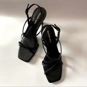 Black Gianni Bini Square Toe Sandals